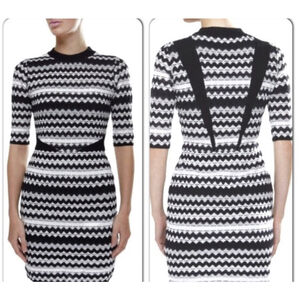 New Missoni Dress Size S Black & White Chevron Knit
